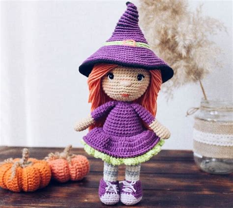 Get in the Halloween spirit with a crocheted witch doll